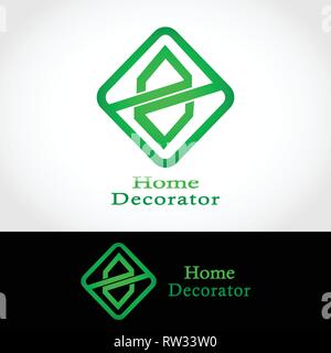 Dieses Logo hat zwei Häuser, die gespiegelt werden. Dieses Logo ist gut für die Nutzung durch Unternehmen oder Unternehmen, die sich im home design Dienstleistungen tätig sind. Stock Vektor