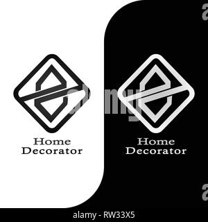 Dieses Logo hat zwei Häuser, die gespiegelt werden. Dieses Logo ist gut für die Nutzung durch Unternehmen oder Unternehmen, die sich im home design Dienstleistungen tätig sind. Stock Vektor
