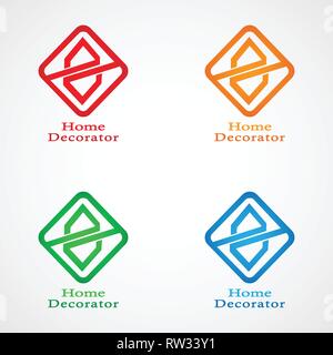 Dieses Logo hat zwei Häuser, die gespiegelt werden. Dieses Logo ist gut für die Nutzung durch Unternehmen oder Unternehmen, die sich im home design Dienstleistungen tätig sind. Stock Vektor