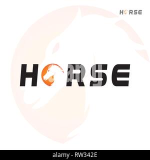 Dieses Logo hat ein Bild von einem Pferd mit Pferd an der Seite. Dieses Logo ist gut, ein Firmenlogo oder anderen geschäftlichen Bedarf zu nutzen. Stock Vektor