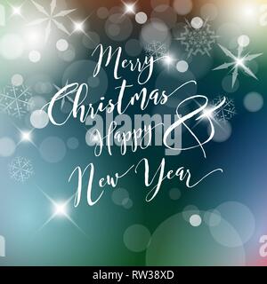 Vector Vintage Retro weihnachten Label auf dunklen verschwommenen Hintergrund mit Sonnenstrahlen. Stock Vektor