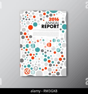 Moderne Vektor Jahresbericht review Design Template mit bunten Kreisen - Front page Bericht - Vorlage Stock Vektor