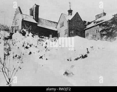 Winston Churchill's House, Chartwell, unter Schnee im Winter 1927-28 Stockfoto