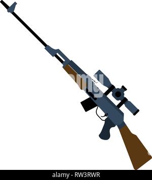 Sniper Rifle Symbol. Flache Farbgestaltung. Vector Illustration. Stock Vektor