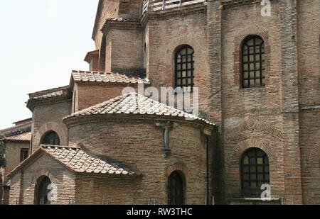 Italien. Ravenna. Basilika von San Vitale. 6. Jahrhundert. Die frühen christlichen byzantinischen Kunst. an der Außenseite. Stockfoto