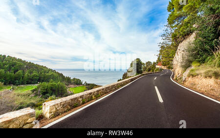 Küstenstraße an der Südküste von Mallorca Spanien Stockfoto