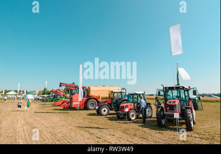 Traktor, Pflug und Modelle Loader Stockfoto