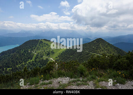 Blick vom Herzogstand Berg, Bayern, Deutschland Stockfoto