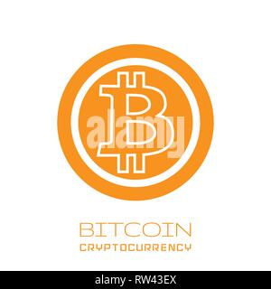 Bitcoin Symbol in flacher Ausführung. Vektor. Stock Vektor