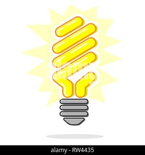 Flache Linie Konzept Energieeinsparung Lampensymbol. Vektor. Stock Vektor
