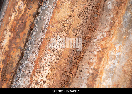 Bis Rost in der Nähe auf dem alten Zink, verwenden Sie für den Hintergrund oder Material für grafphic Stockfoto