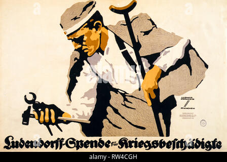 Deutschen Weltkrieg 1 Plakat Spenden von Tools für verletzte Soldaten, C. 1914-1918, Ludwig Hohlwein - LoC Stockfoto