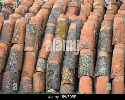 Abstrakte Textur Hintergrund von alten Fliesen Stockfoto