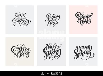 Einstellen der Feder Kalligraphie schrift Phrasen. Vektor Hand gezeichnet Isoliert skandinavischen Text. Vintage Design für Grußkarten, Scrapbook niedlich, drucken. Stock Vektor