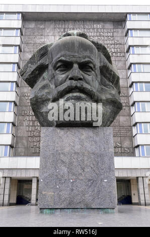 Kulturhauptstadt 2025, Karl-Marx-Denkmal, Chemnitz, Sachsen, Deutschland Stockfoto