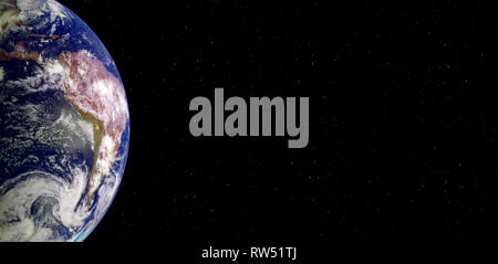 Planet Erde und Südamerika Blick vom Platz in der Nacht. Einige Elemente dieses Bild sind von der NASA eingerichtet Stockfoto