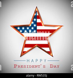 Happy President's Greeting Card mit Stern der USA. Stock Vektor