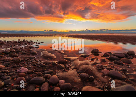 Whidbey Island Sonnenuntergang Stockfoto