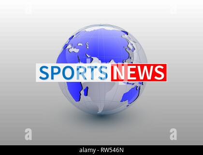 Sport News, world news Hintergrund mit dem Planeten, der TV-Design. Vektor. Stock Vektor