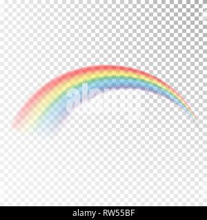 Regenbogen Symbol. Buntes Licht und hellen Design Element für dekorative. Abstrakte Regenbogen Bild. Vector Illustration isoliert auf transparenten Hintergrund. Stock Vektor
