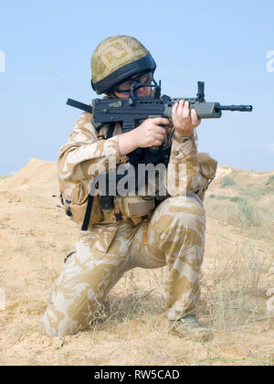 British Royal Commando in Aktion. Stockfoto