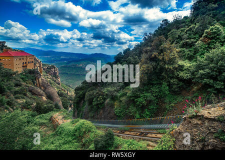 Montserrat Standseilbahn in einem schönen Sommertag, Katalonien Stockfoto