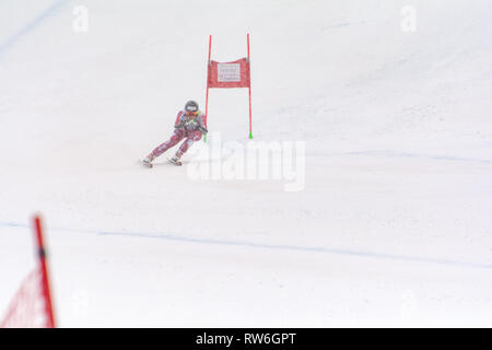 Audi FIS Alpine Ski World Cup - der Frauen kombiniert Soldeu, Andorra - 28. Februar: Skifahrer in konkurriert bei Sup der Audi FIS Alpine Ski World Cup Frauen Stockfoto