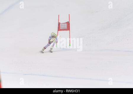 Audi FIS Alpine Ski World Cup - der Frauen kombiniert Soldeu, Andorra - 28. Februar: Skifahrer in konkurriert bei Sup der Audi FIS Alpine Ski World Cup Frauen Stockfoto