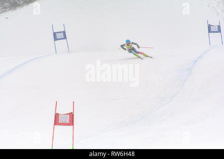 Audi FIS Alpine Ski World Cup - der Frauen kombiniert Soldeu, Andorra - 28. Februar: Skifahrer in konkurriert bei Sup der Audi FIS Alpine Ski World Cup Frauen Stockfoto