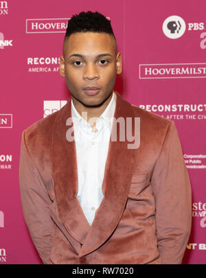 New York, NY - 4. März, 2019: Ryan Jamaal Swain besucht die Rekonstruktion: Amerika nach dem Bürgerkrieg premiere an der New York Historical Society Stockfoto