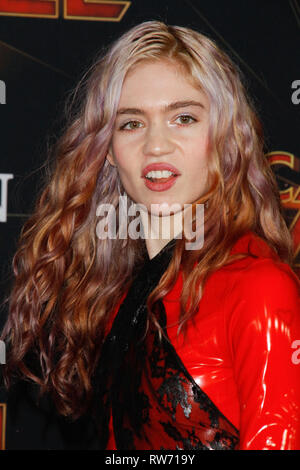 Grimes bei Marvel Studios'' Captain Marvel' Weltpremiere am El Capitan Theatre in Hollywood, CA, 4. März, 2019. Foto: Joseph Martinez/PictureLux Stockfoto