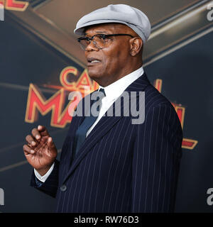 HOLLYWOOD, Los Angeles, CA, USA - 04. März: Schauspieler Samuel L. Jackson kommt bei der Weltpremiere von "Marvel Studios" Captain Marvel' am El Capitan Theatre am 4. März 2019 in Hollywood, Los Angeles, Kalifornien, USA. (Foto von Xavier Collin/Image Press Agency) Stockfoto