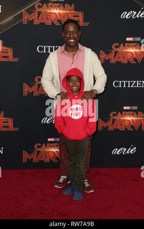 LOS ANGELES, Ca - 4. März: Sterling Brown, Andrew Brown, bei der Weltpremiere von "Marvel Studios" Captain Marvel am El Capitan Theatre in Los Angeles, Kalifornien am 4. März 2019. Credit: Faye Sadou/MediaPunch Stockfoto