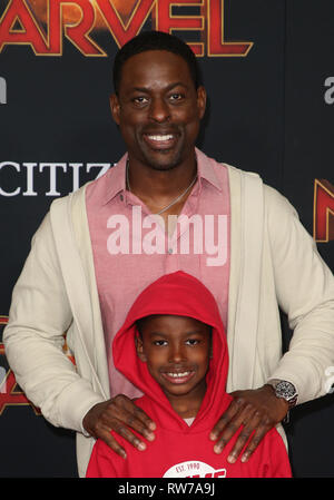 LOS ANGELES, Ca - 4. März: Sterling Brown, Andrew Brown, bei der Weltpremiere von "Marvel Studios" Captain Marvel am El Capitan Theatre in Los Angeles, Kalifornien am 4. März 2019. Credit: Faye Sadou/MediaPunch Stockfoto