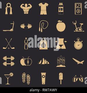 Diät-Symbole gesetzt, einfachen Stil Stock Vektor