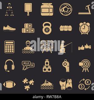 Mann Sport Icons Set, einfachen Stil Stock Vektor