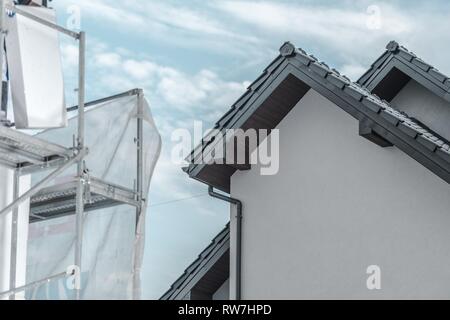Neue Häuser Entwicklung. Wohngebiet im Bau. Stockfoto