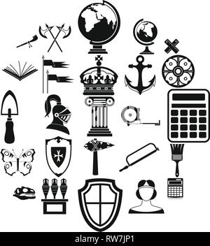 Antike Ikonen Satz, einfachen Stil Stock Vektor