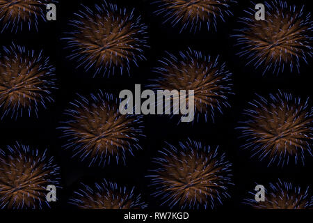 Feuerwerk Muster auf schwarzem Hintergrund Stockfoto