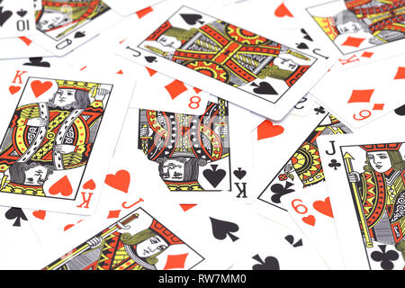 Random play casino Karten spiele Textur, Hintergrund oder wallpaper Stockfoto