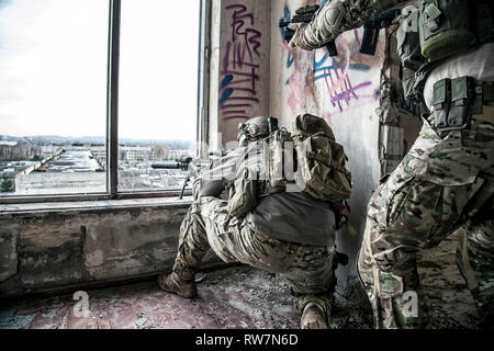 United States Army Rangers während einer militärischen Operation. Stockfoto