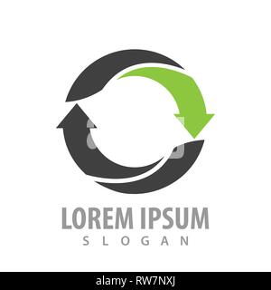Kreis Pfeil schwarz grün logo Konzept Design. Symbol grafische Vorlage element Stock Vektor