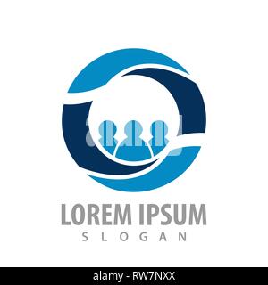 Kreis Familie Leute logo Konzept Design. Symbol grafische Vorlage element Stock Vektor