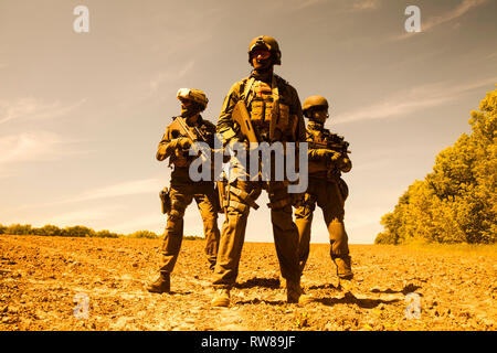 Gruppe von jagdkommando Soldaten des Österreichischen Special Forces. Stockfoto