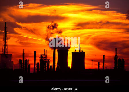 Industrielle Landschaft und Verschmutzung, Teesside, UK Stockfoto