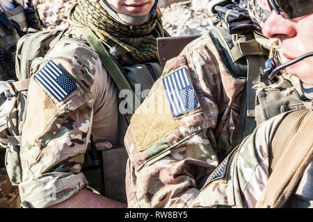 United States Army Rangers in den Bergen. Stockfoto