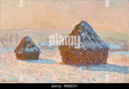 Wheatstacks, Schnee, Morgen; Claude Monet (Französisch, 1840 - 1926); Frankreich; 1891; Öl auf Leinwand, 64,8 x 100,3 cm (25 1/2 x 39 1/2 in.); 95. PA.63 Dig Stockfoto