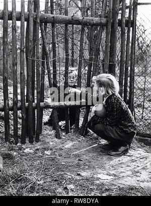 10/1961 - Kinder Freundschaft an der East West Berlin Grenze Stockfoto