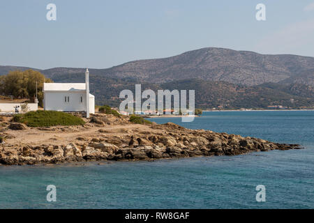 Weißen Kirche auf der Insel Samos Stockfoto