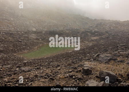 See in sieben See Tal im Nebel gefangen Stockfoto